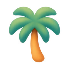 Fototapeta premium PNG Vibrant tropical palm tree illustration.