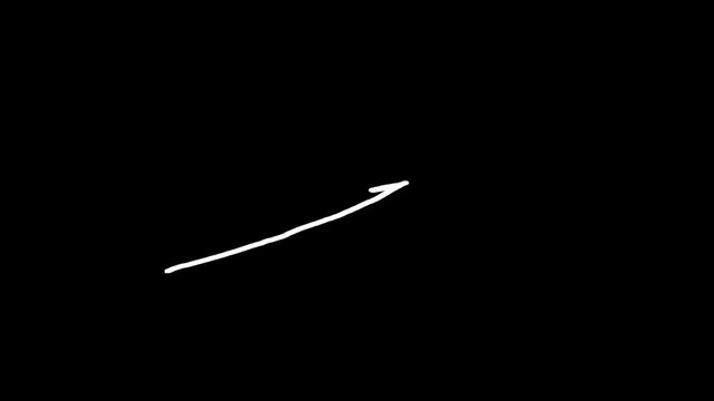 Animation arrows line pointer highlight, sign arrow line With alpha channel.