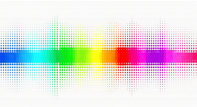Abstract rainbow spectrum audio frequency waveform digital visualization with waveform frequency spectrum equalizer visualization gradient colorful vibration electronic technology abstract