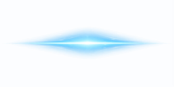Vector illustration of a bright blue light effect on white background for design