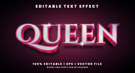 Editable queen 3d text effects © Text monster