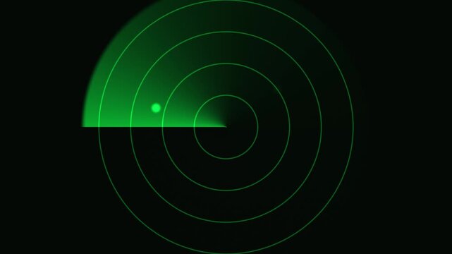 Radar screen displaying movement in dark environment