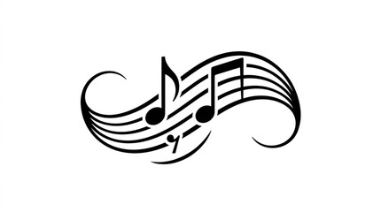 Musical Notes Swirl Graphic Design. © pinto