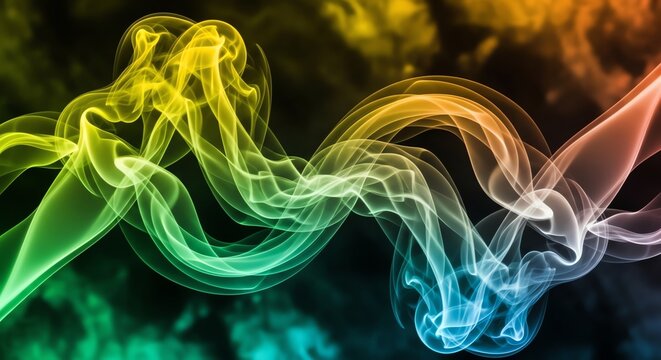 Abstract Swirling Smoke with Vibrant Gradient Colors