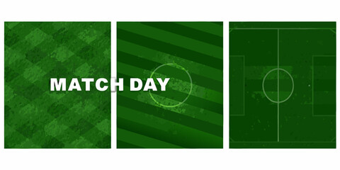 match day graphic with soccer field vector illustration football pitch design sports theme competition team sport athletic event tournament game playground © Nikhil