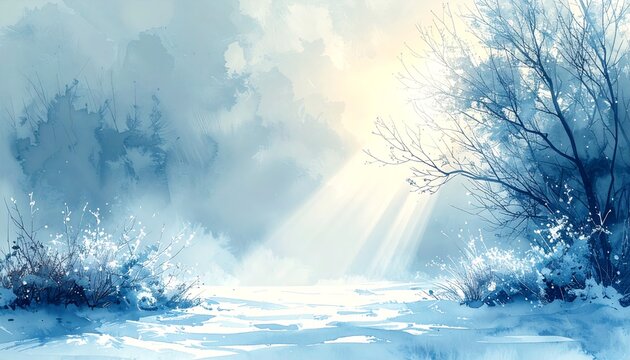 Cool Toned Light Ray Touching Frosted Ground
