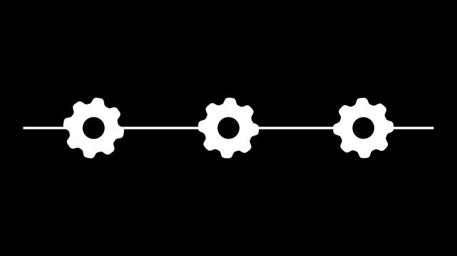 4K Gear Commercial activity white round infographic steps template animation. Sequence options 4K video. Animated blank diagram visualization. Process layout empty design element. Motion graphics