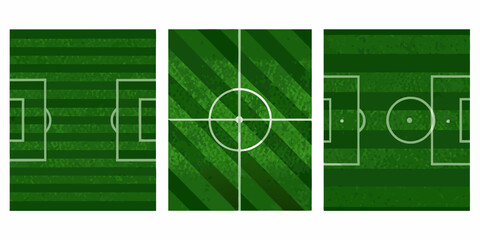 soccer field vector illustration with green striped texture football pitch sports ground art stripes minimalist design pattern lines goal area center © Nikhil