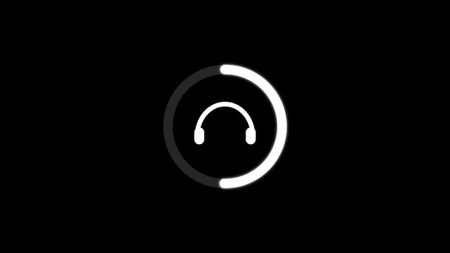 Minimalist circular progress bar animation on computer screen