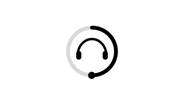 Minimalist circular progress bar animation on computer screen