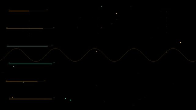 Digital Audio Waveform Visualization with Horizontal Signal Bars on Dark Futuristic Interface