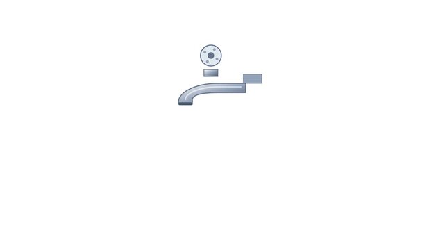 Simple illustration of a metal water tap