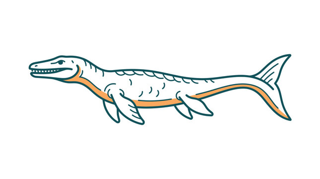 Mosasaurus Dinosaur Illustration - Prehistoric Marine Reptile
