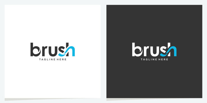 Brush clean minimalist grooming logo identity design.