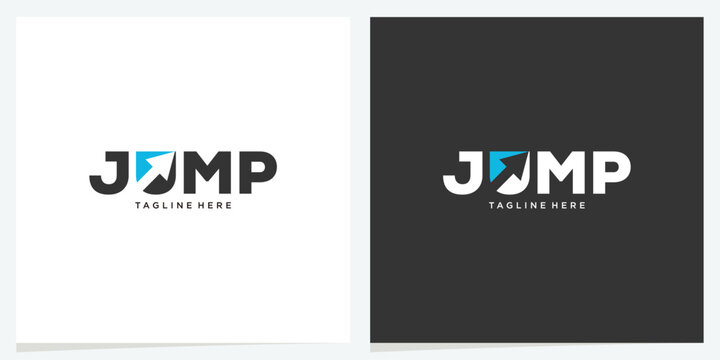 Jump dynamic minimalist motion logo identity design