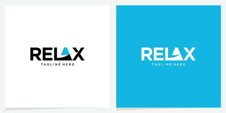 Relax calm minimalist wellness logo identity design vector.