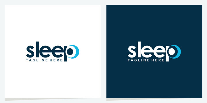 Sleep peaceful minimalist dream logo identity design vector.