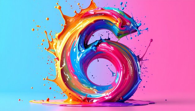 Vibrant colorful paint splash design element.