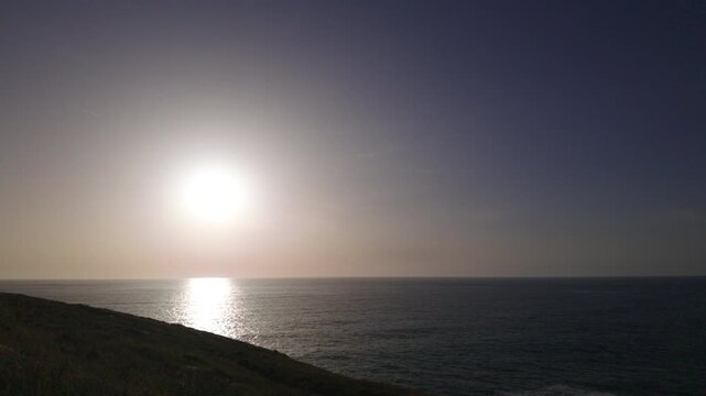 Sunset over the sea at Pentire, Newquay, Cornwall on a idyllic June evening.