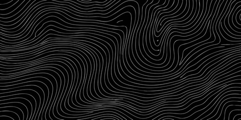 Fototapeta premium wavy line pattern on black background white curve swirl abstract geometric design art minimalist modern graphic visual effect hypnotic flow movement