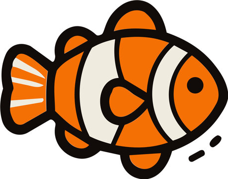 Cute Clownfish Swimming Underwater in Ocean.