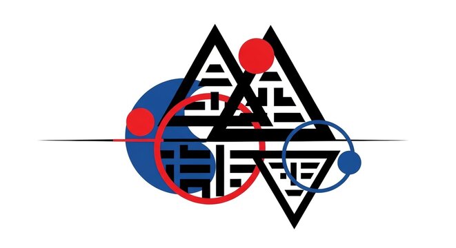 Abstract Geometric Composition with Circles and Triangles