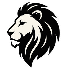 Fototapeta premium Majestic Black Lion Head Vector | Fierce King of the Wild | Bold Minimalist Wildlife Logo Design | Premium Monochrome Animal Illustration