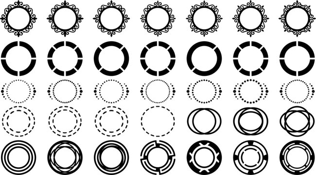 Collection of various gear icons.