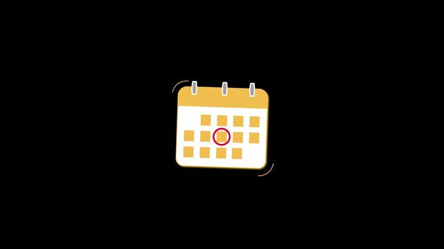 Calendar icon. Date-marking calendar. Flat design. 4K resolution.