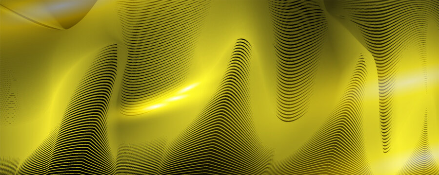 Black abstract old backround with yellow curve line for backdrop or presentation good
