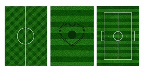 soccer field patterns vector illustration football green stripes diamonds heart design creative sports background texture graphic art team match tournament competition © Sanjit