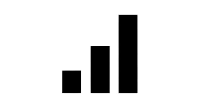 Three-dimensional bar chart with ascending columns in black and dark gray tones displayed against a plain background.