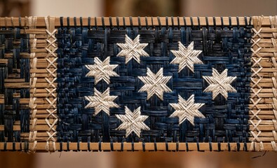 handmade woven fabric ( Gazing at Matariki: Dawn of a New Beginning (Perfect for highlighting the Pleiades star cluster and Maori New Year themes)