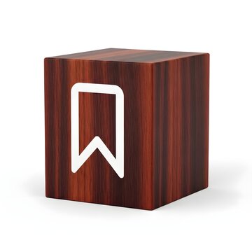 Wooden letter W monogram cube resting on a plain white surface showcasing minimalist home decor styling.