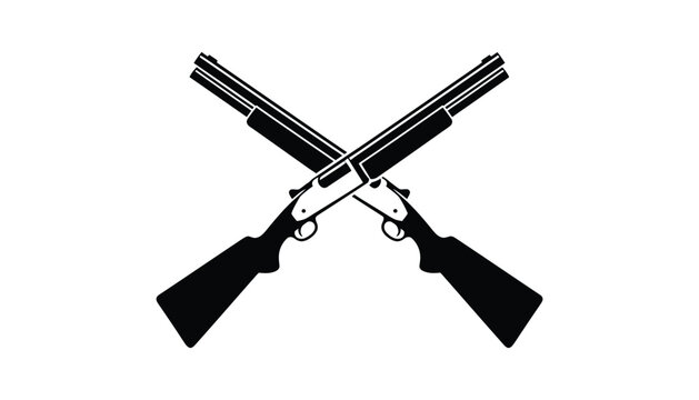 Crossed vintage shotguns illustration