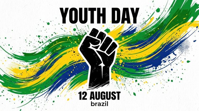 Youth day brazil august 12th celebration poster
