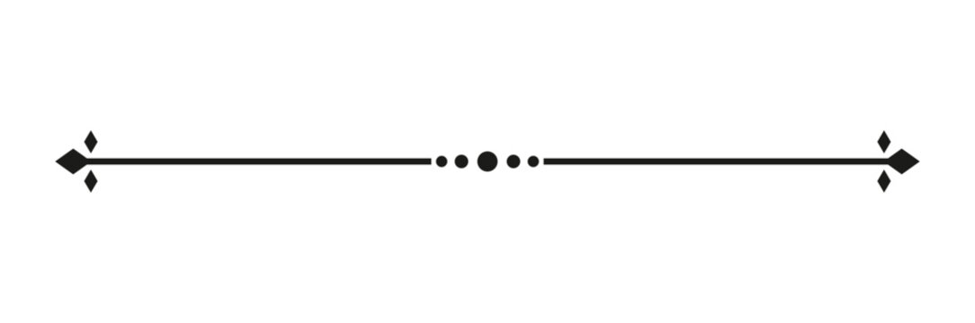 Minimal decorative divider line. Geometric ornamental separator. Elegant horizontal border.