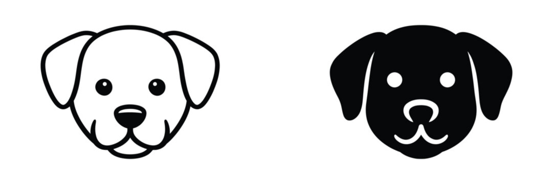 Cute Dog Face Vector Icon Bundle