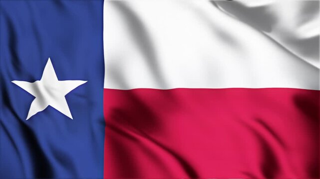 State of texas flag waving in wind seamless loop animation showcasing lone star banner with patriotic red white and blue colors high quality video footage.