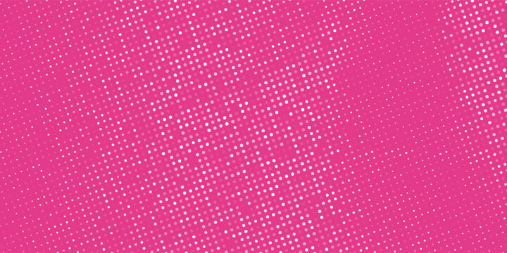 Abstract pink halftone gradient background with digital dot pattern atau Modern magenta vector background with geometric tech halftone