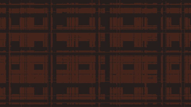 Brown and black abstract geometric pattern background with squares and lines