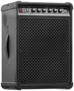 Portable black speaker amplifiers