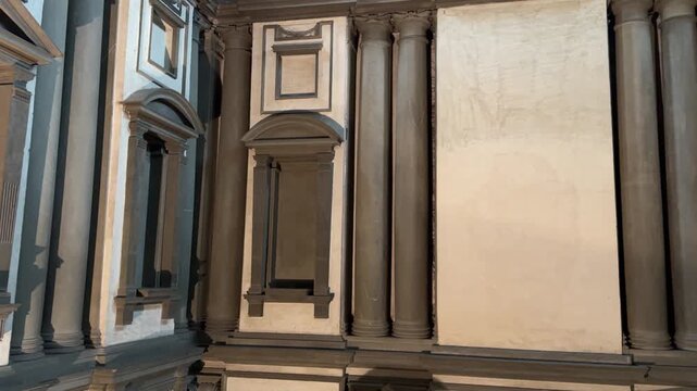 Historic Vestibule Hallway and Staircase of the Laurentian Medici Library in Florence