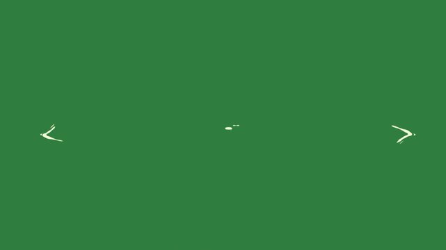 Outline arrow gesture motion frame design movement figure style creative layers depth colorful cartoonish isolated on green screen background
