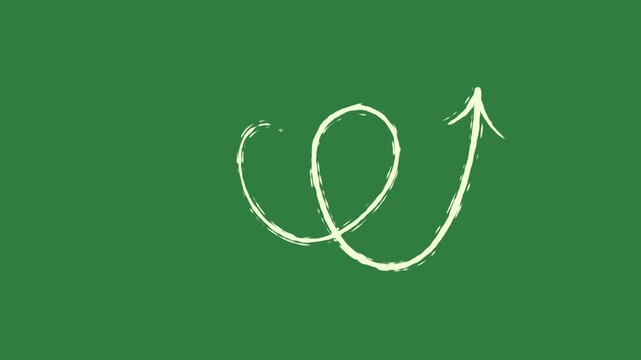 The letter q on wallpaper two circles it person walking arrow crescent in middle w design emotion expression creative isolated on green screen background