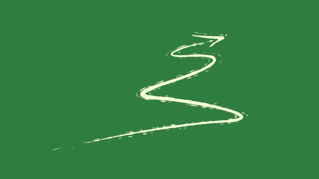 Outline tree christmas style colorful figure depth scene motion composition expression emotion backgrounds isolated on green screen background