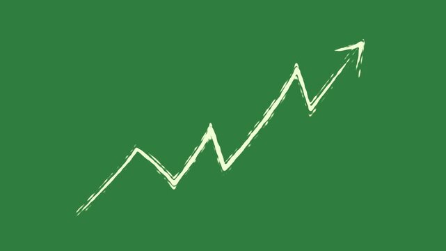 Arrow line graph design cartoonish creative backgrounds colorful gesture expression motion elements movement isolated on green screen background