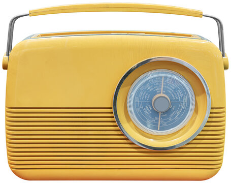 Yellow retro analog radio