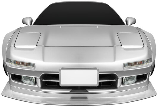 Front view gray sport car