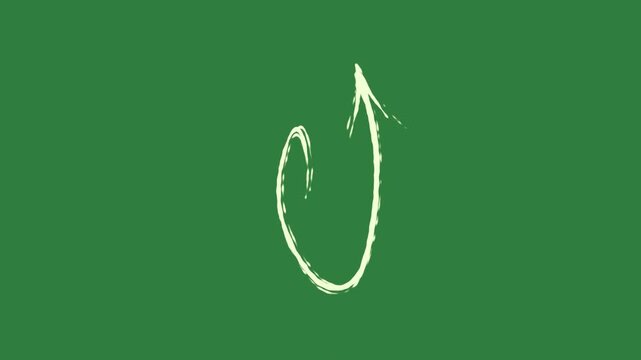 Small dot the letter o arrow u illustration expression depth emotion movement design cartoonish elements isolated on green screen background